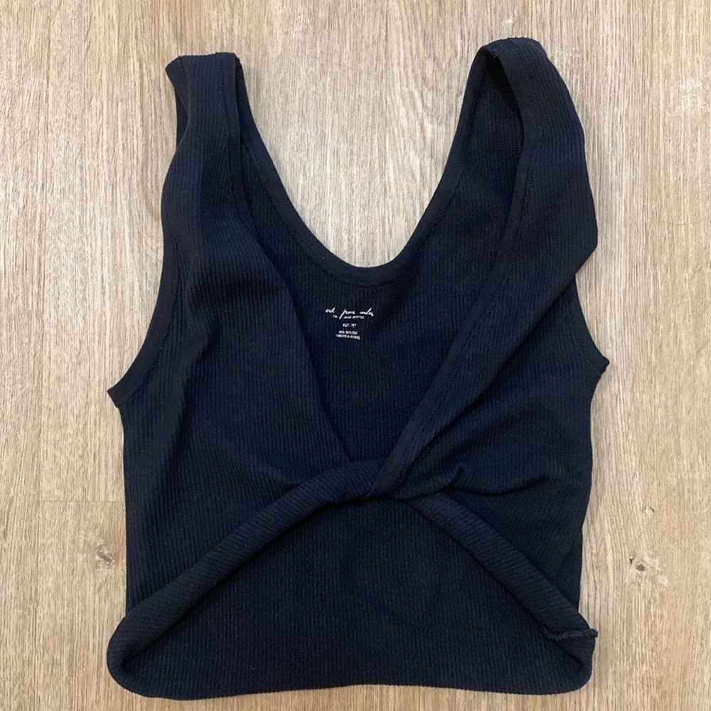 🖤 Urban Outfitters Out From Undrr Black front twist deep v neck Tank Top
